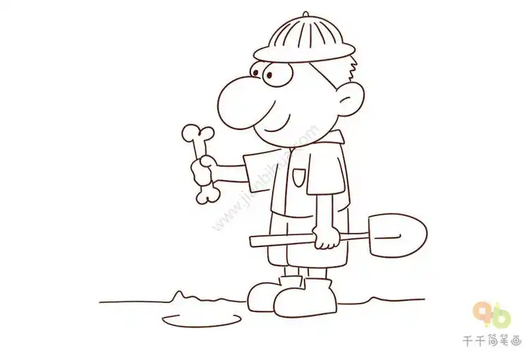 考古学家简笔画画法