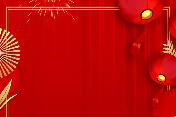 红色大气简约2021牛年海报背景图片
