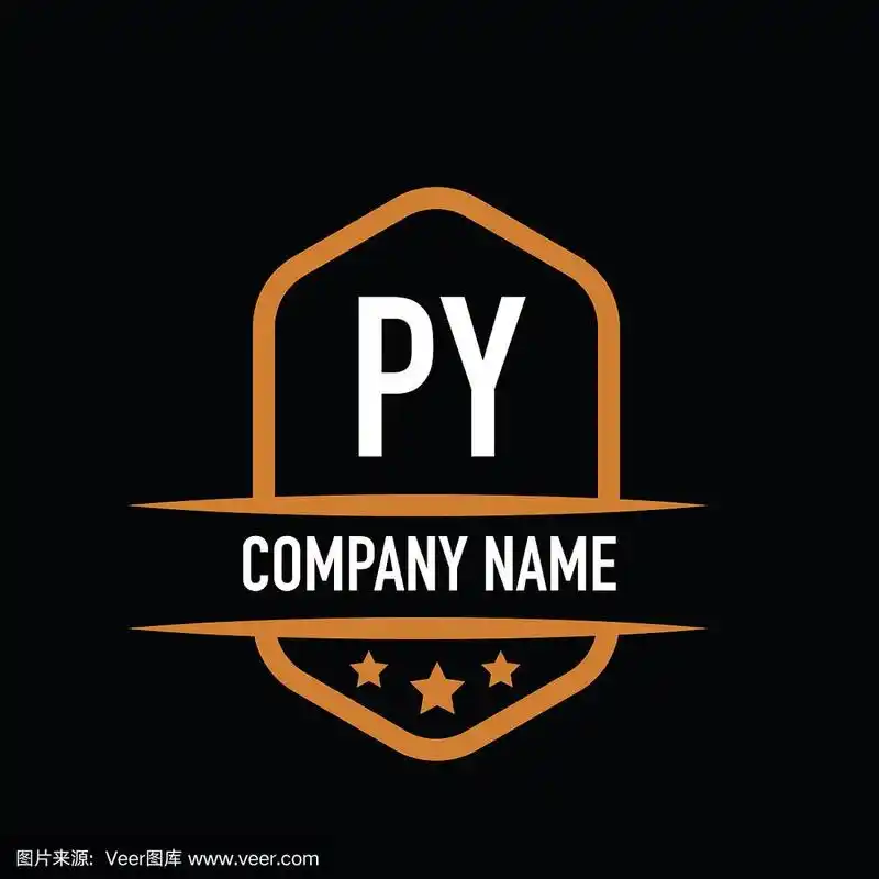 首字母py复古logo概念图形