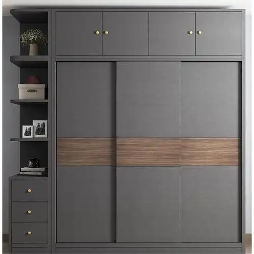 衣柜简约现代家用卧室小户型法耐fanai储物柜子免安装定制推拉门大