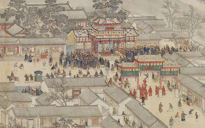 清 徐扬 乾隆南巡图卷二过德州 - 图绘乾隆皇帝南巡过山东德州古城的