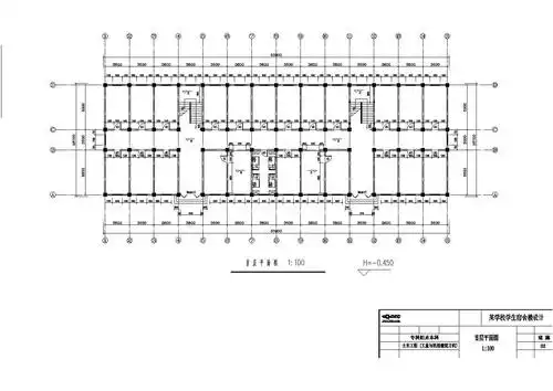 5100平米6层框架结构学生宿舍楼建筑结构设计cad图纸