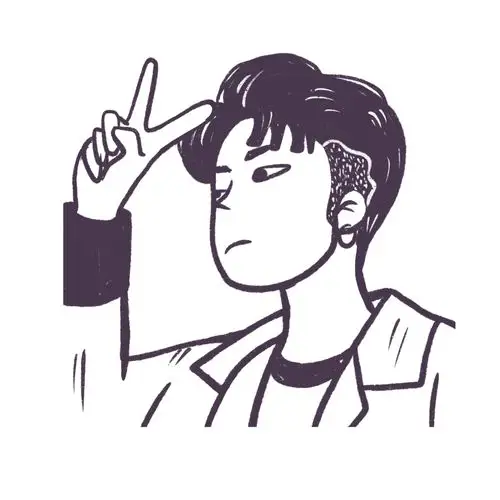 花栀子插画:头像男简单黑白有深度神秘