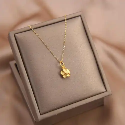 黄金桃花项链女夏轻奢小众2022年新款高级设计感情人节礼物送女友