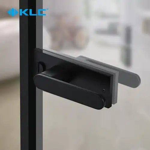 门锁klc意式极简玻璃玻璃门办公室极窄边框静音机械门锁