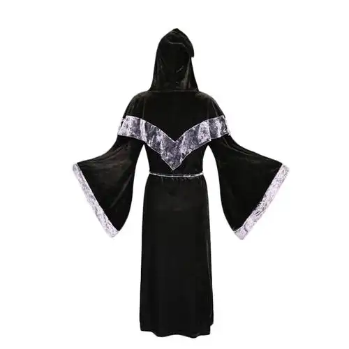 万圣节cos恶魔巫师长袍带帽斗黑暗魔法师扮演暗黑服饰