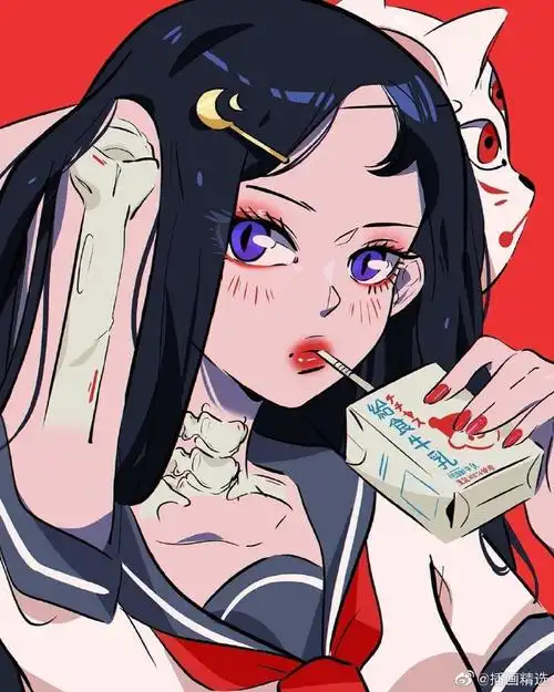 插画师stephaniepriscilla的一组少女人物插画,大胆的一些撞色搭配以