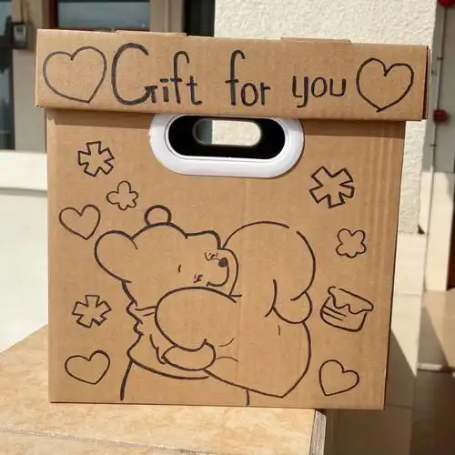 礼盒纸箱diy手绘简笔画