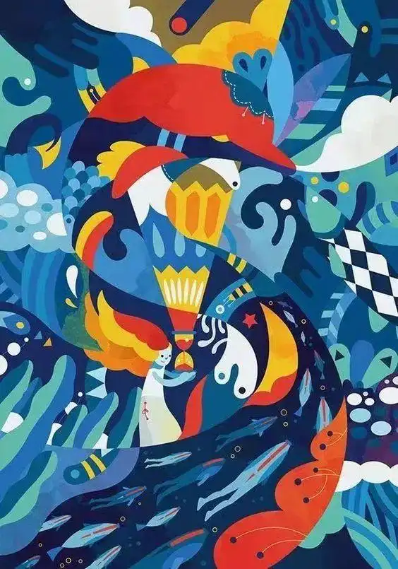 装饰色彩画 浪漫美好的艺术