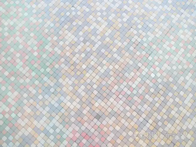 柔和的色彩马赛克瓷砖背景在古色古香的st的拼花地板