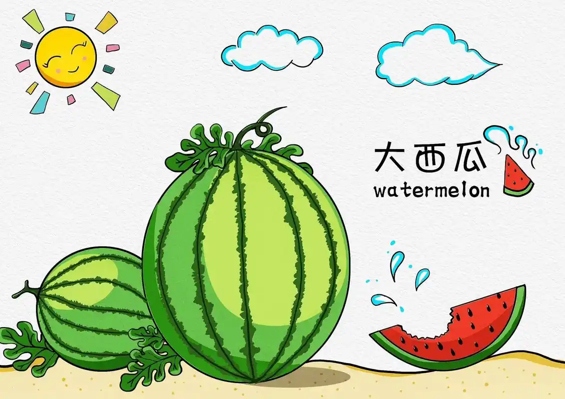 绘画分享 #夏日必备 #小学生绘画 西瓜91创意儿童画,夏日炎炎,有你