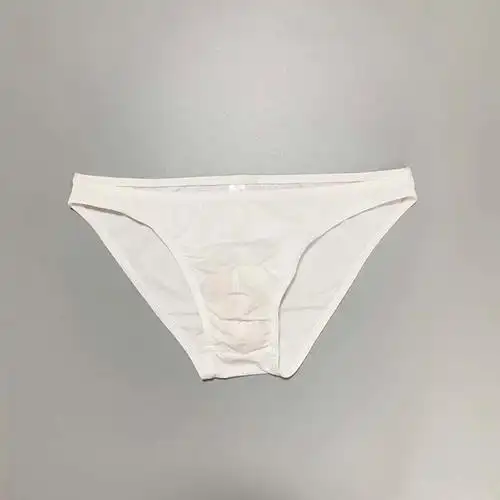 男士超薄冰丝三角裤速干低腰比基尼男性感半透明小三角男士内裤1条