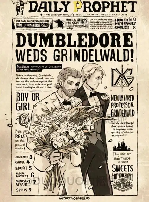 预言家日报邓布利多教授嫁人了