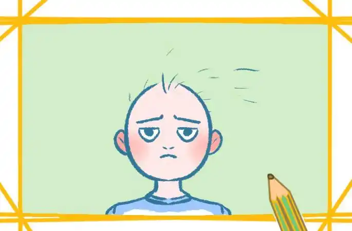 秃顶男人卡通简笔画 简笔画图片大全-普车都