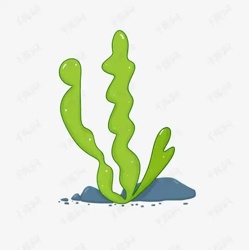 绿色手绘水草