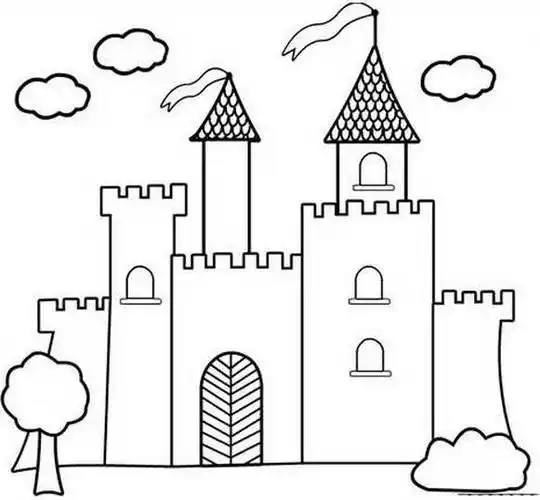 童话城堡简笔画 一年级童话城堡简笔画