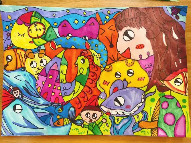 二年级美术丨下册丨《绘画游戏》学生作品