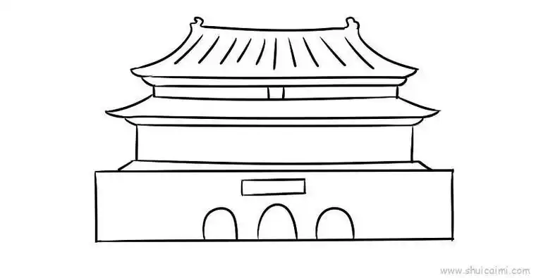 简笔画建筑风景儿童画