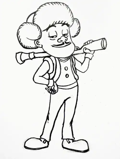 光头强线描步骤