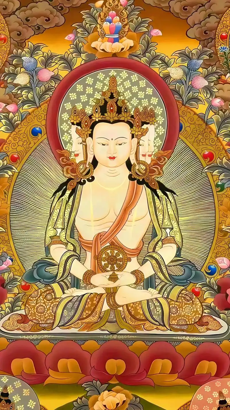 《苦尽甘来》大日如来唐卡艺术作品,大日如来是一切佛和菩萨的智 - 抖