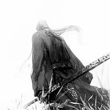 高清武侠风的黑白动漫男头超清古风图片