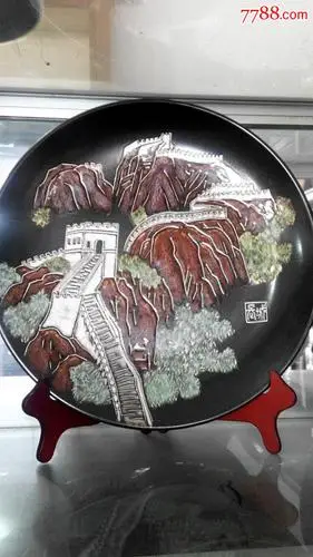 淄博唯一窑变釉高温手工彩绘瓷40cm盘