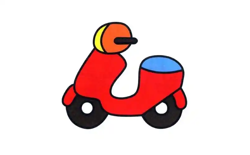 女式摩托简笔画涂色图片,图片,简笔画-学笔画