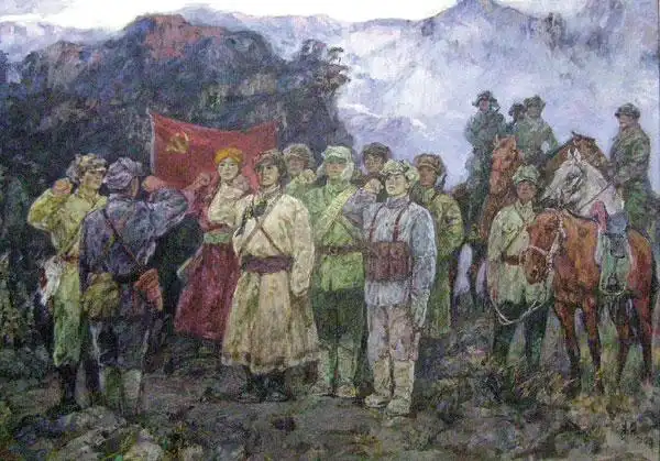 火线入党(油画)燕杰