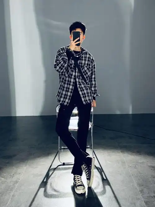 潮男穿搭套装秋季小香风夹克帅气休闲宽松百搭衬衫