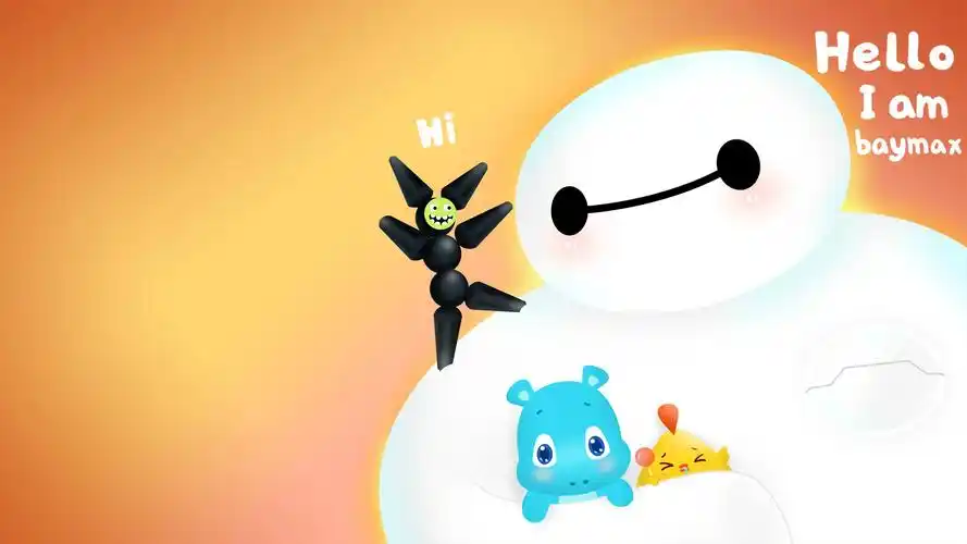 大白可爱风格更电脑桌面壁纸