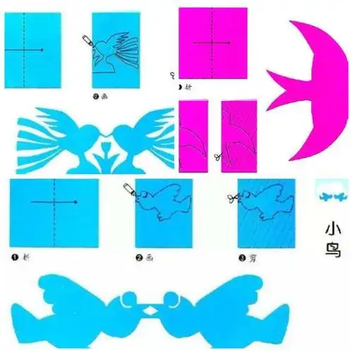 儿童轴对称剪纸图案动物 手工剪纸图片大全简单-普车都