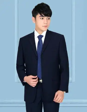 婚礼西服三件套冬装 藏蓝三扣宽松款八件套装 尺码不确定请咨询客服