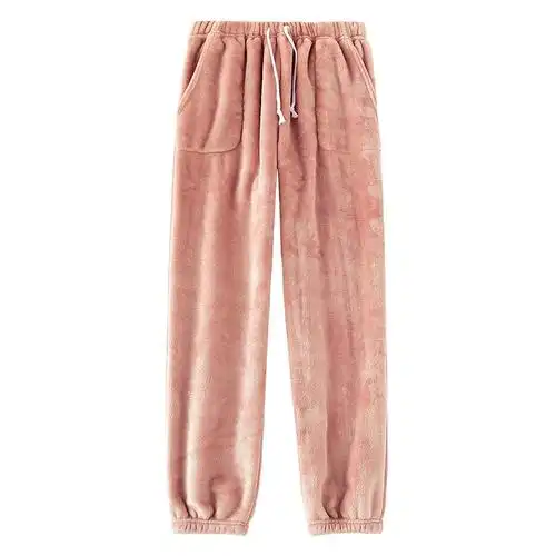 特厚法兰绒裤子女冬家居睡裤加厚绒保暖宽松外穿珊瑚绒女士暖暖裤