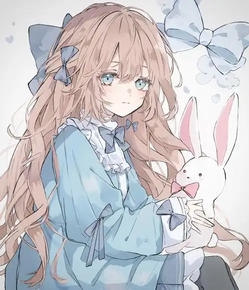 温柔风甜美女孩纸飘逸长发淡淡笑容