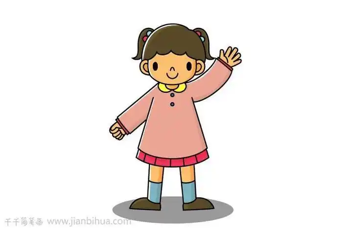 小朋友再见简笔画小孩挥手再见简笔画从校服到婚纱简笔画
