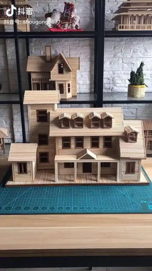 一次性筷子别墅手工制作