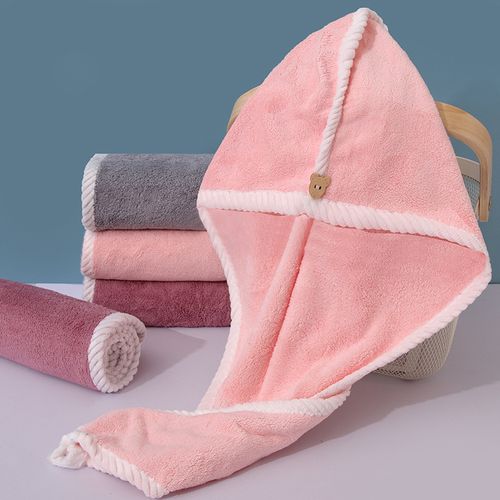 干发帽加厚包头速干吸水不掉毛高密珊瑚绒浴帽干发帽新款包边