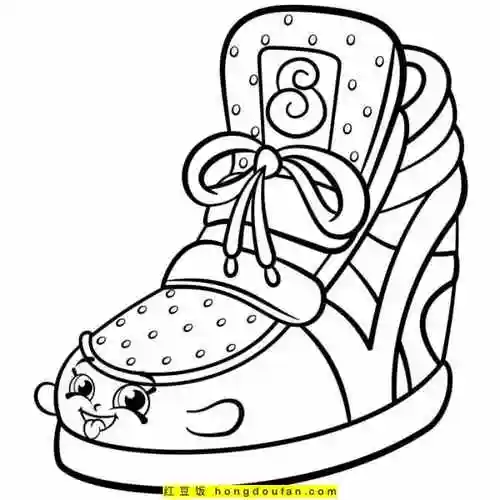 12张有趣漂亮的鞋子卡通涂色模板!-红豆饭小学生简笔画大全