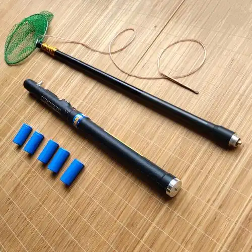 2020款sf5单杆一体机 伸缩一体杆 4米锂电抄网杆 捕鱼杆鱼棒捞鱼效果