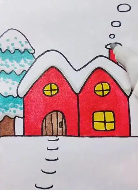 冬日雪景这样画,不就是画一二三这么简单吗