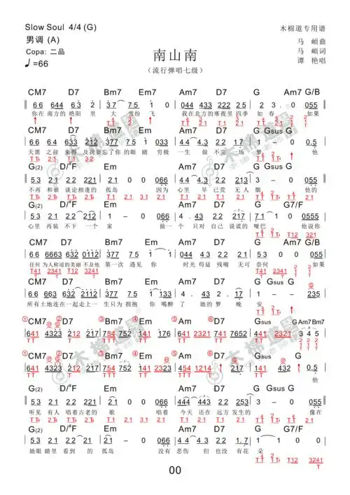 南山南(四合一吉他谱)