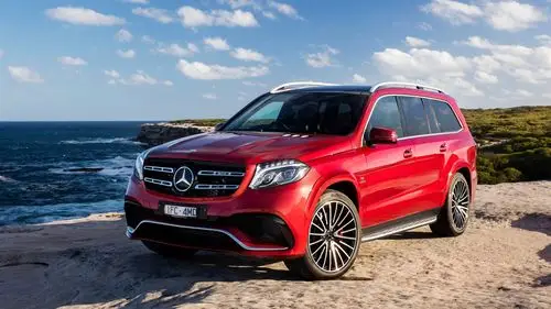 梅赛德斯 - 奔驰gls-amg x166红色suv车 壁纸 - 1600x900