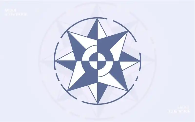 活动作品ai系列简单的八角芒星图样小练习