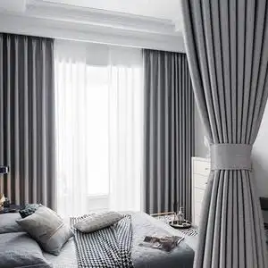 客厅窗帘落地窗灰色