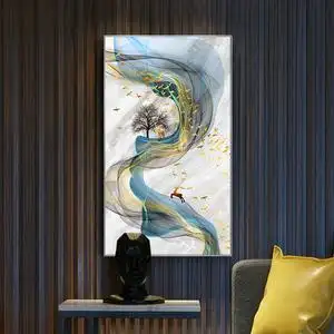 简欧客厅玄关装饰画走廊壁画图片