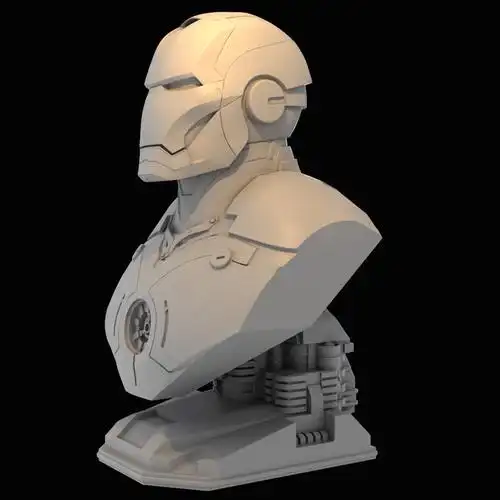 钢铁侠mk2战衣胸像16gk白模3d打印树脂手办手办