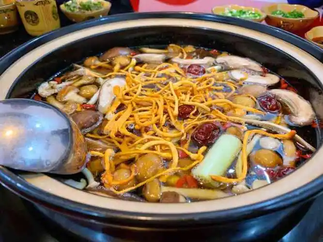 成都特色鲜菌汤锅-"到了理塘这个地方,一定要来吃一次菌汤锅,.