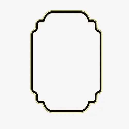 矢量黑色线框矩形竖边框