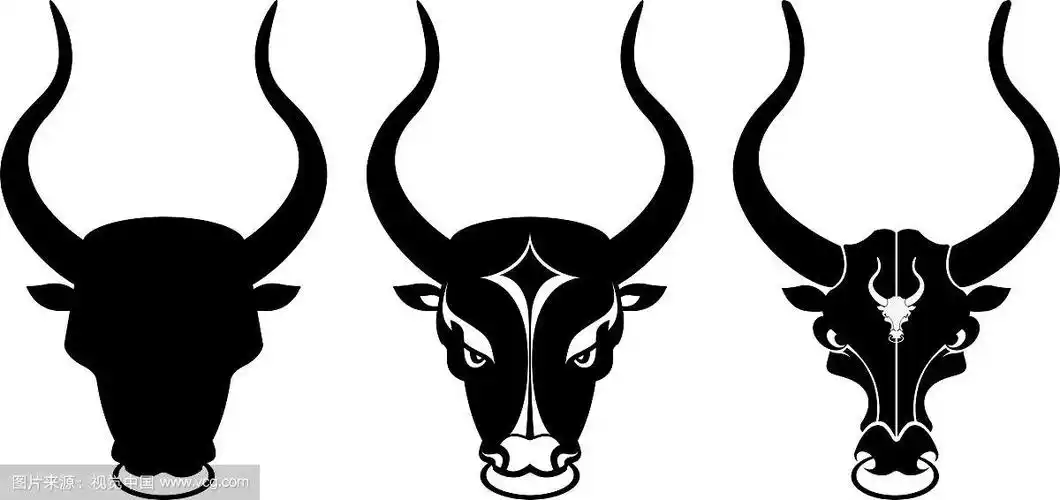 黑白牛头图标