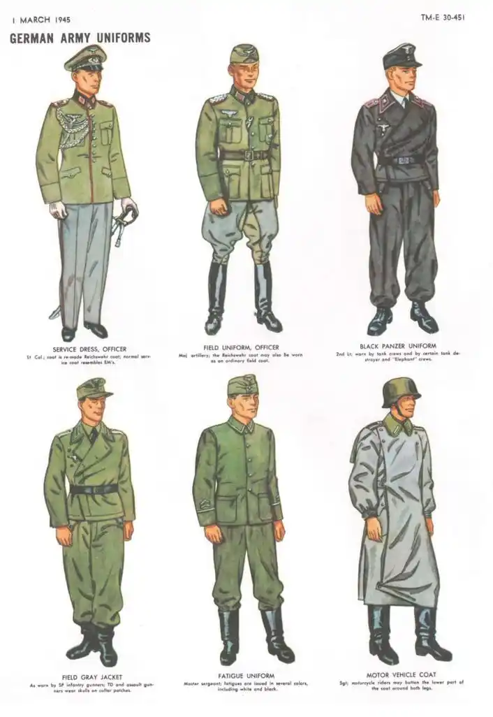 图鉴二战德军各军种官兵制服